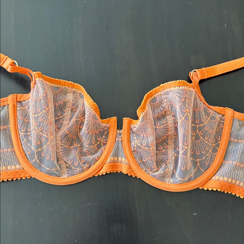 Aubade- pure vibration Elegant Orange Lace Bra - Picture 5 of 7